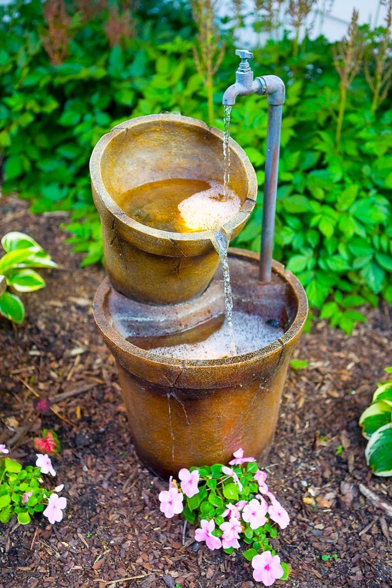 Upcycled Water Features– How To Make Your Own Garden Fountain|TakeSeeds.com