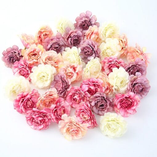 10pcs/lot Artificial Flowers 5CM Silk Rose Head For Home Garden Decorations